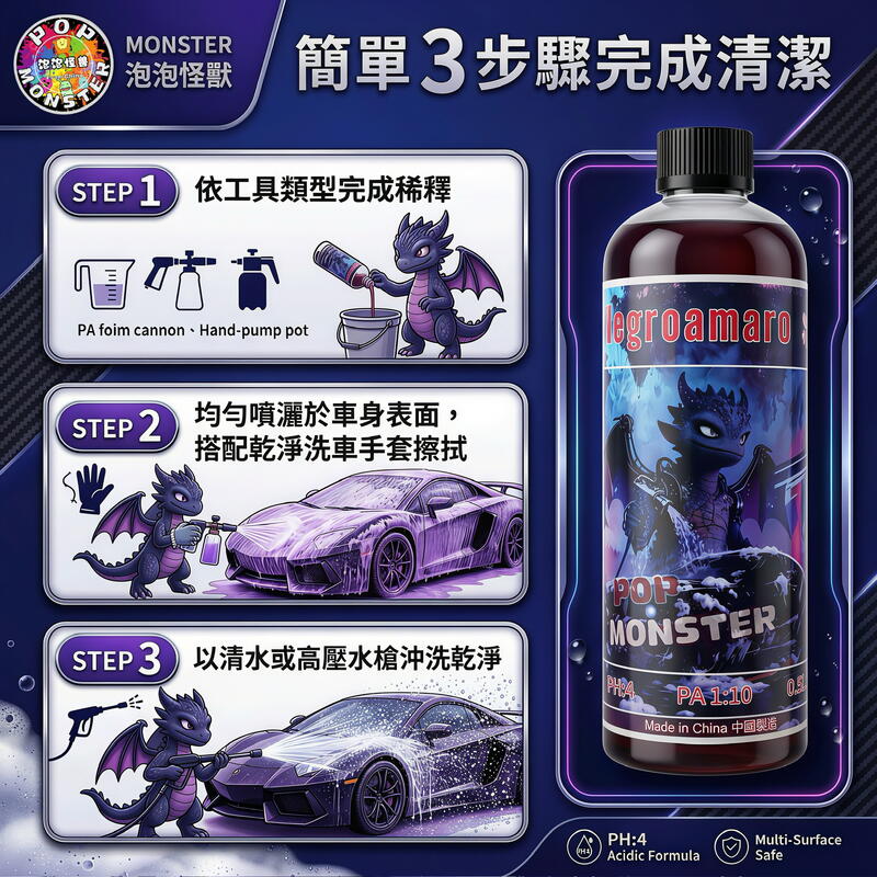 黑曼羅酸性洗車泡沫 產品說明第 7 張