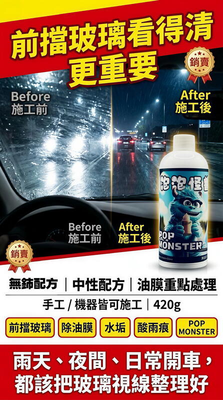 無鈰玻璃油膜去除膏 產品說明第 1 張